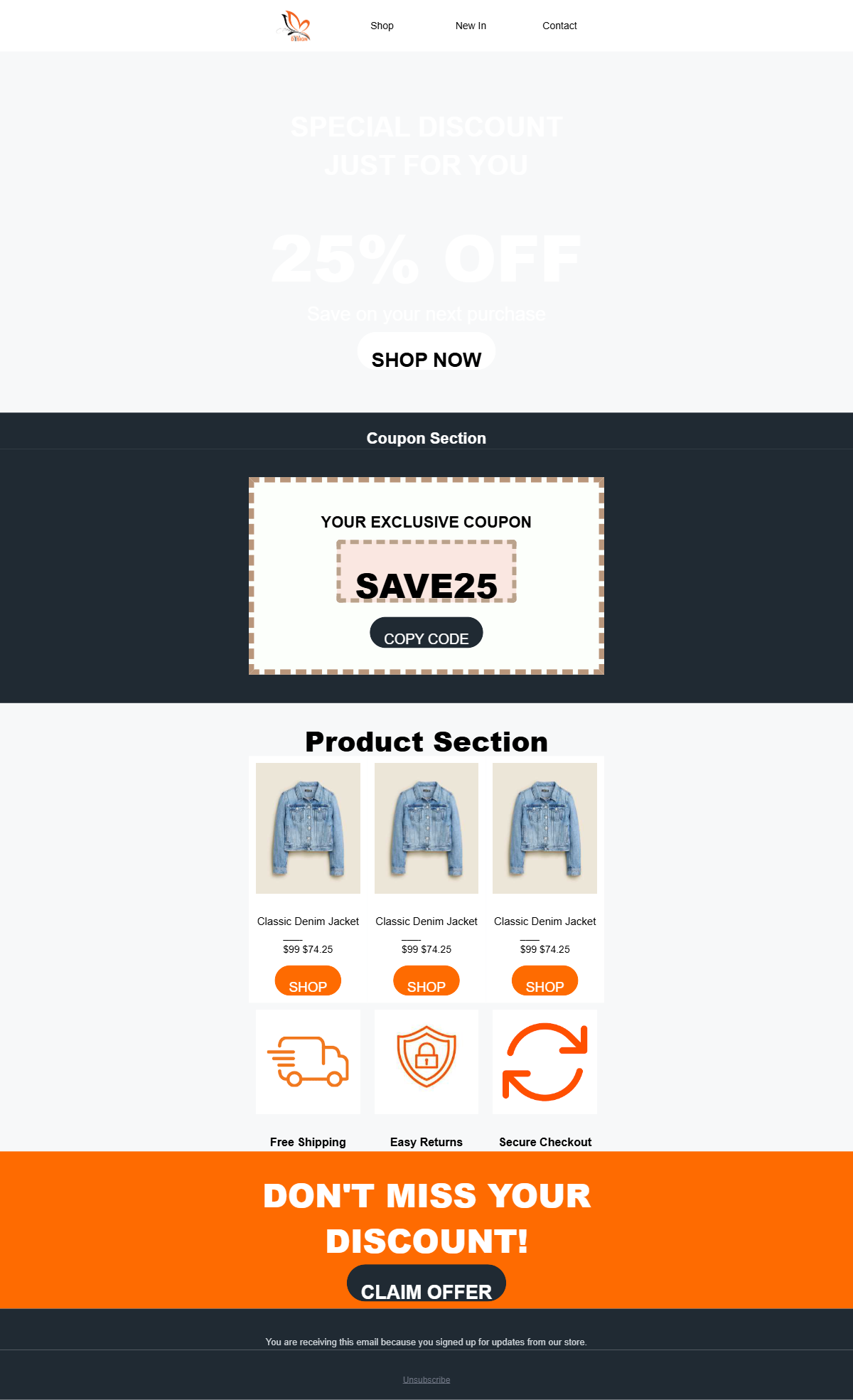 Discount / Coupon preview