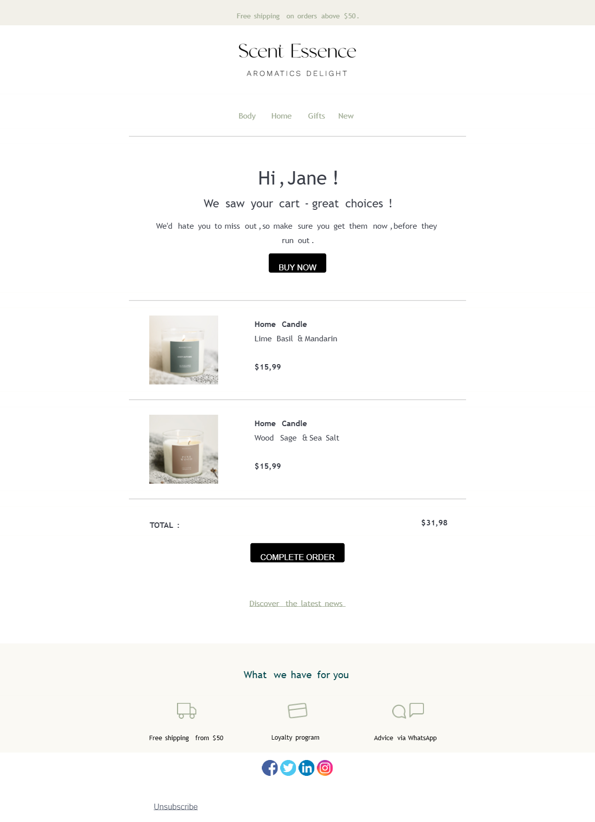 We Saw Your Cart preview
