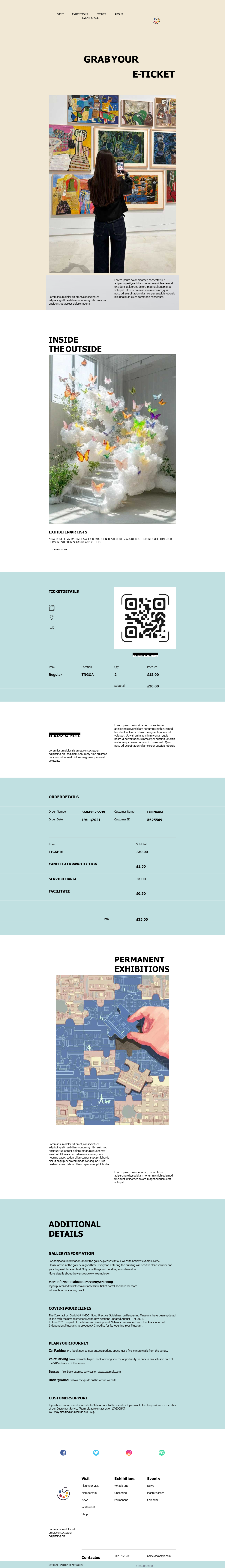 Gallery Exhibition Confirmation Email preview