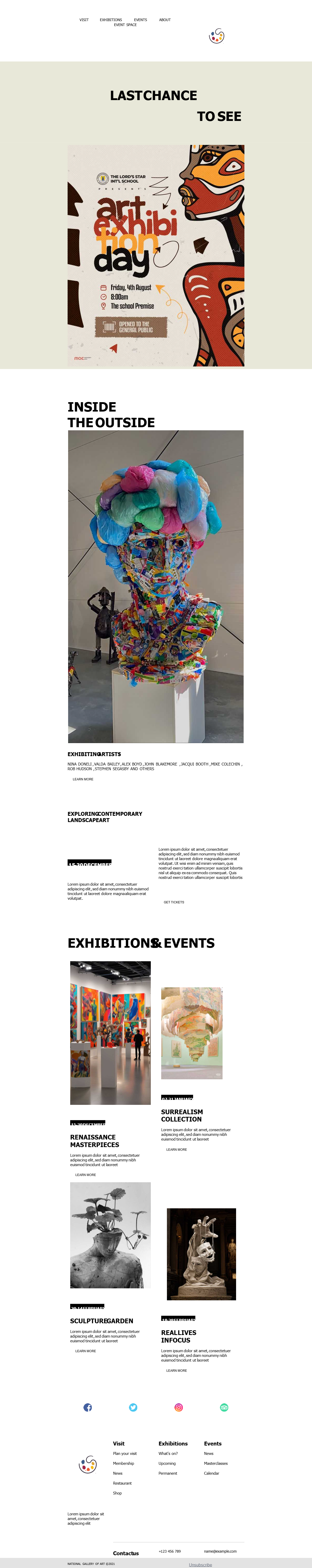 Gallery Exhibition Reminder Email