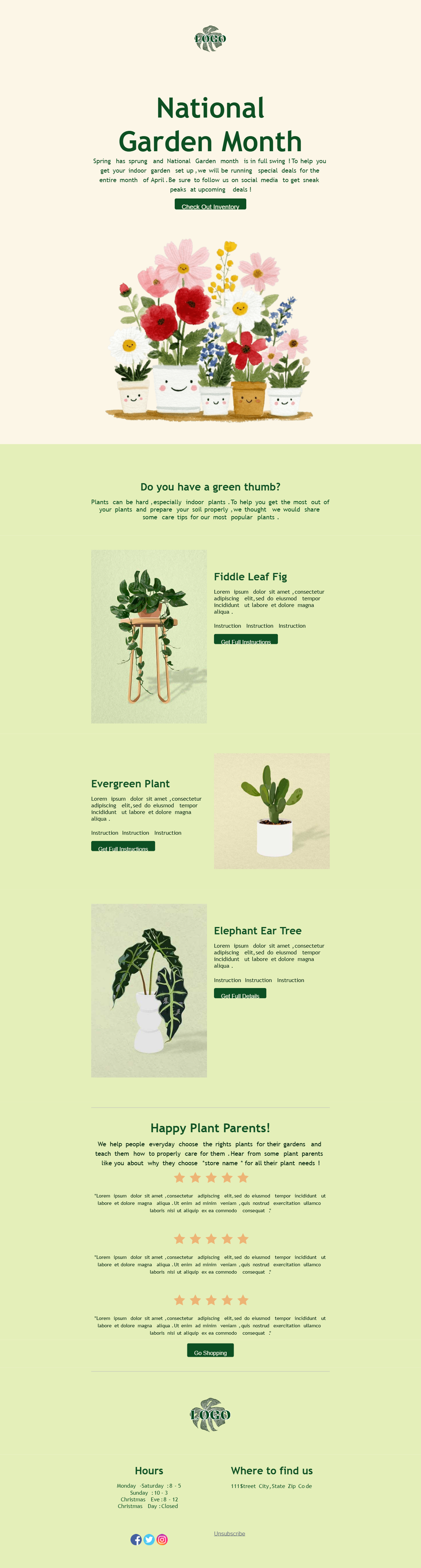 Green Thumb Plant Sale Promo