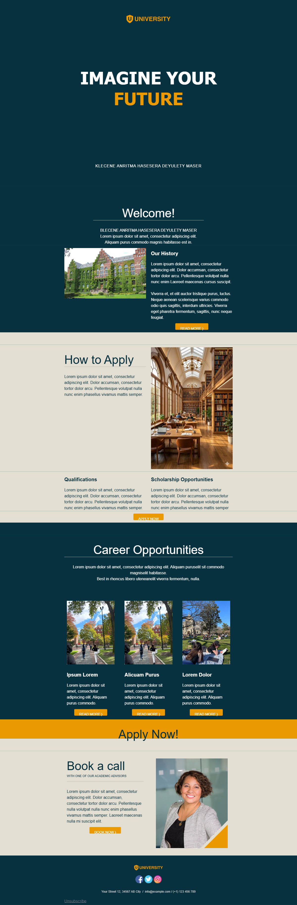 Higher Ed Recruitment Email preview